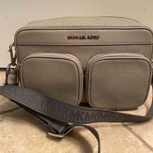 Michael Kors perforated grey crossbody